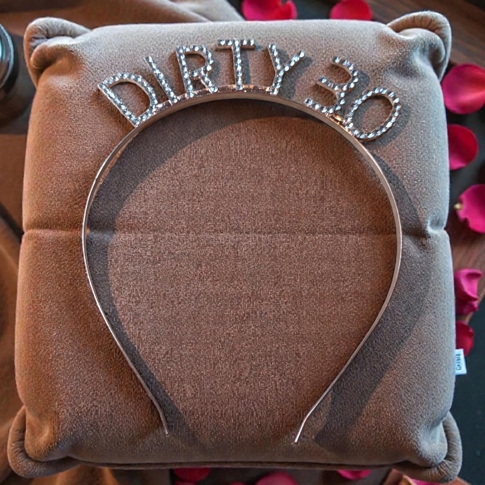 Silver 'Dirty 30' Headband